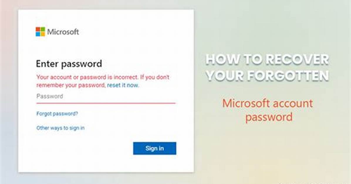 How Do I Recover Forgotten Password?