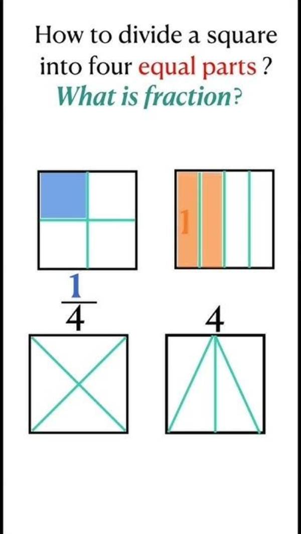 How Do You Divide a Square into 4 Equal Parts?