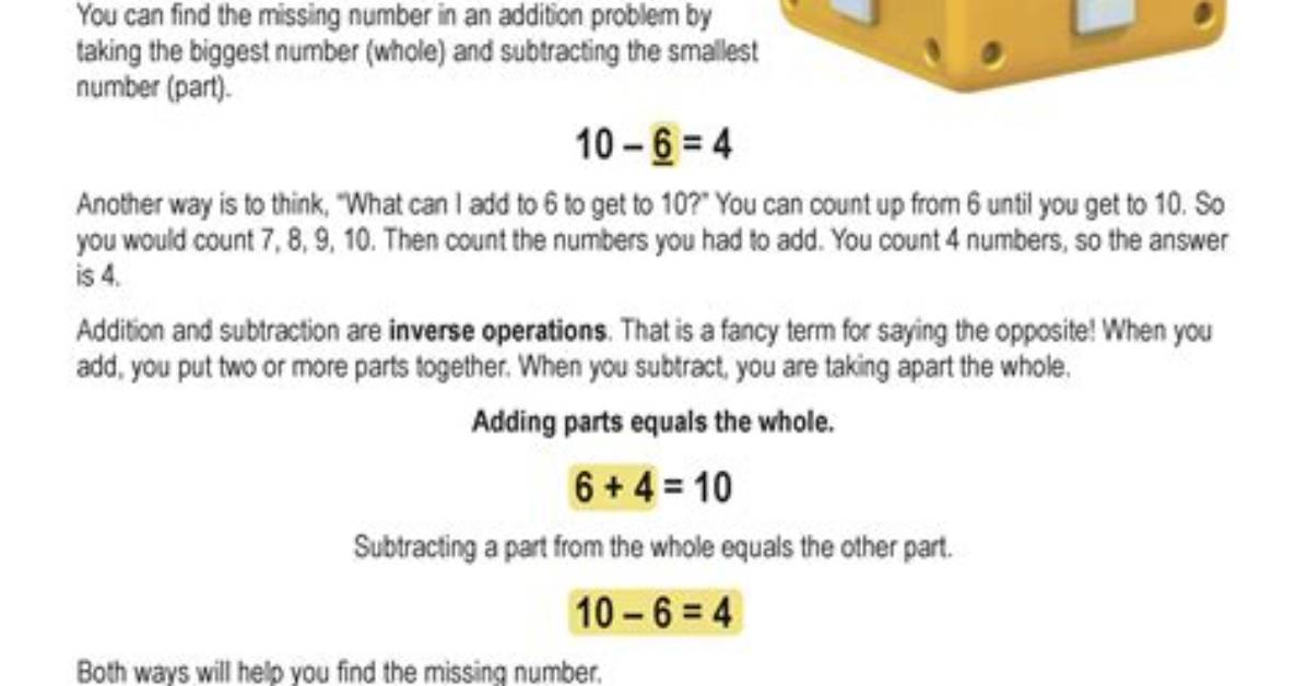 How Do You Find a Missing Number?