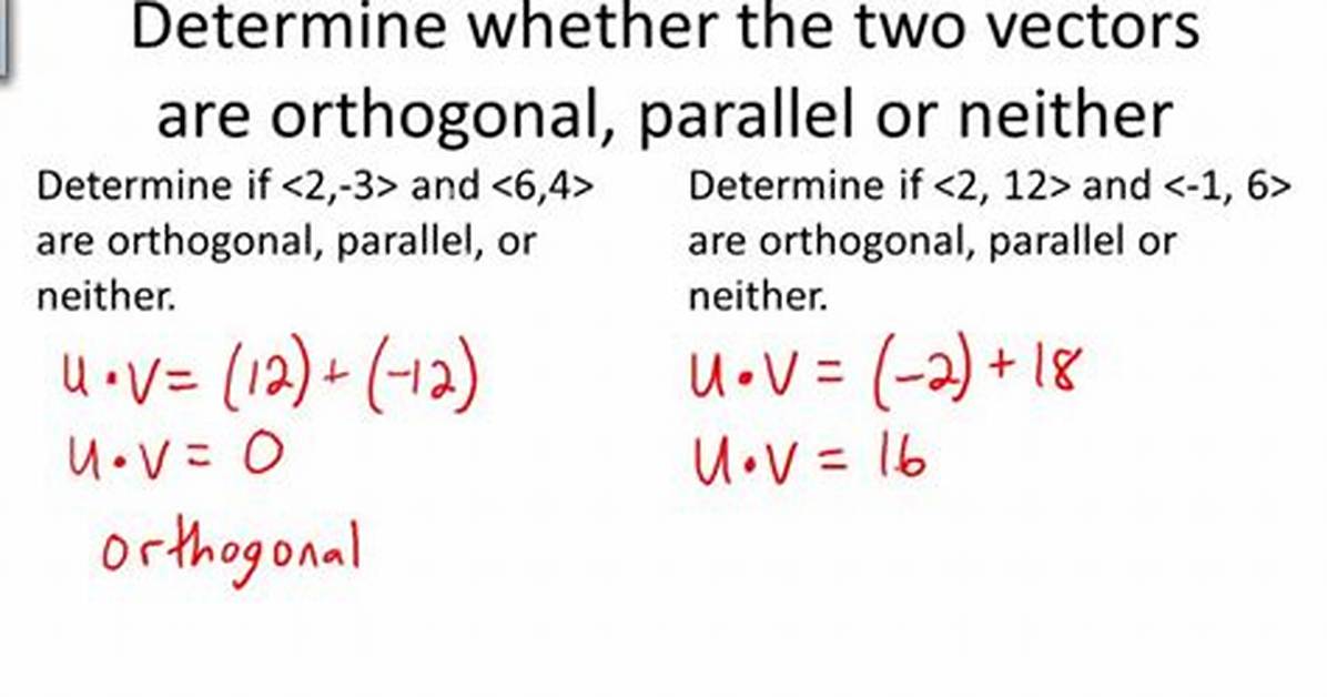 How Do You Know If Two Vectors Are Orthogonal Quizizz?