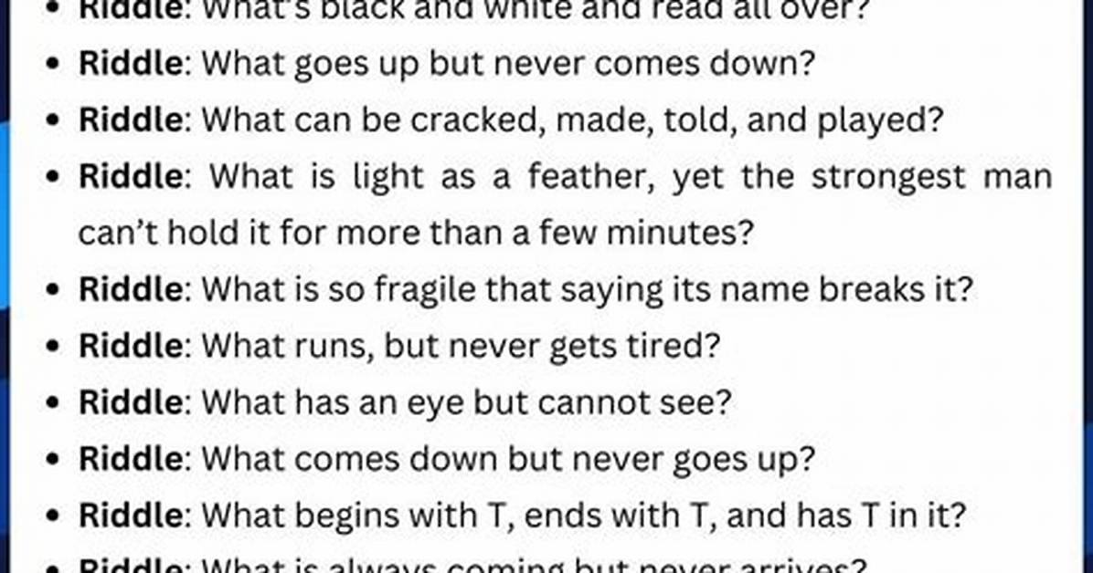 How Do You Make a Riddle in Math?
