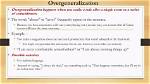 How Do You Overgeneralize?