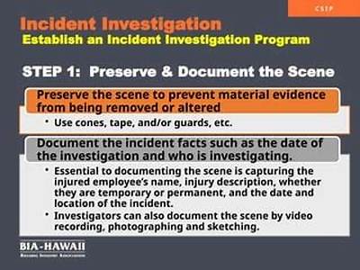 How Do You Preserve an Incident Scene?