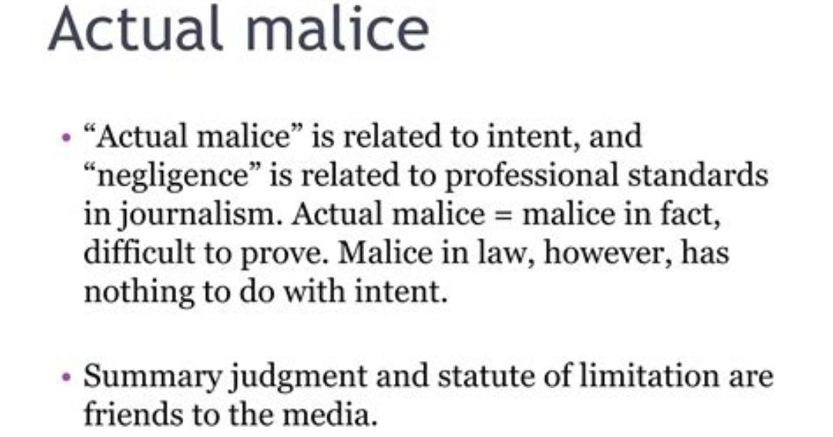 How Do You Prove Malice?