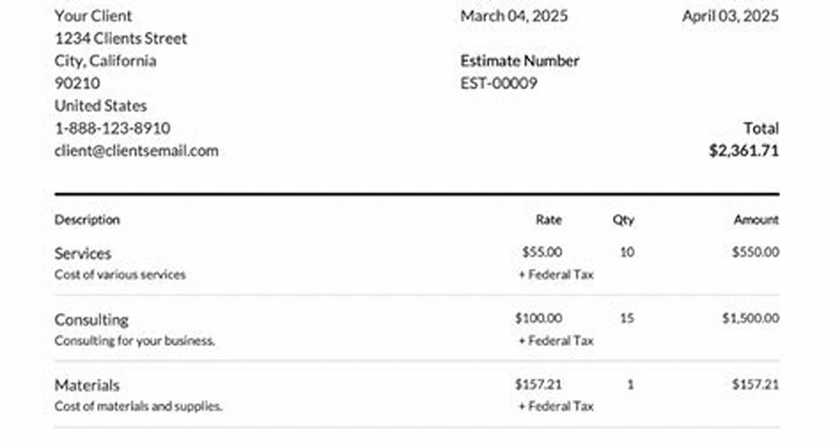 How Do You Write up an Estimate?