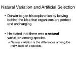 How Is Natural Variation Used in Artificial Selection