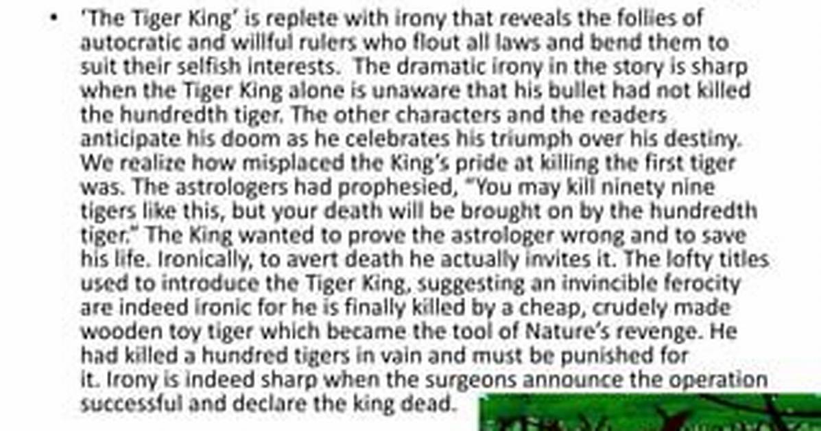 How Is Tiger King a Satire on the Conceit of Those Who Are in Power?