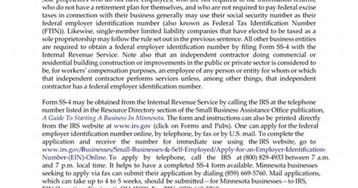 How Long Is a Mn Tax Id Number?