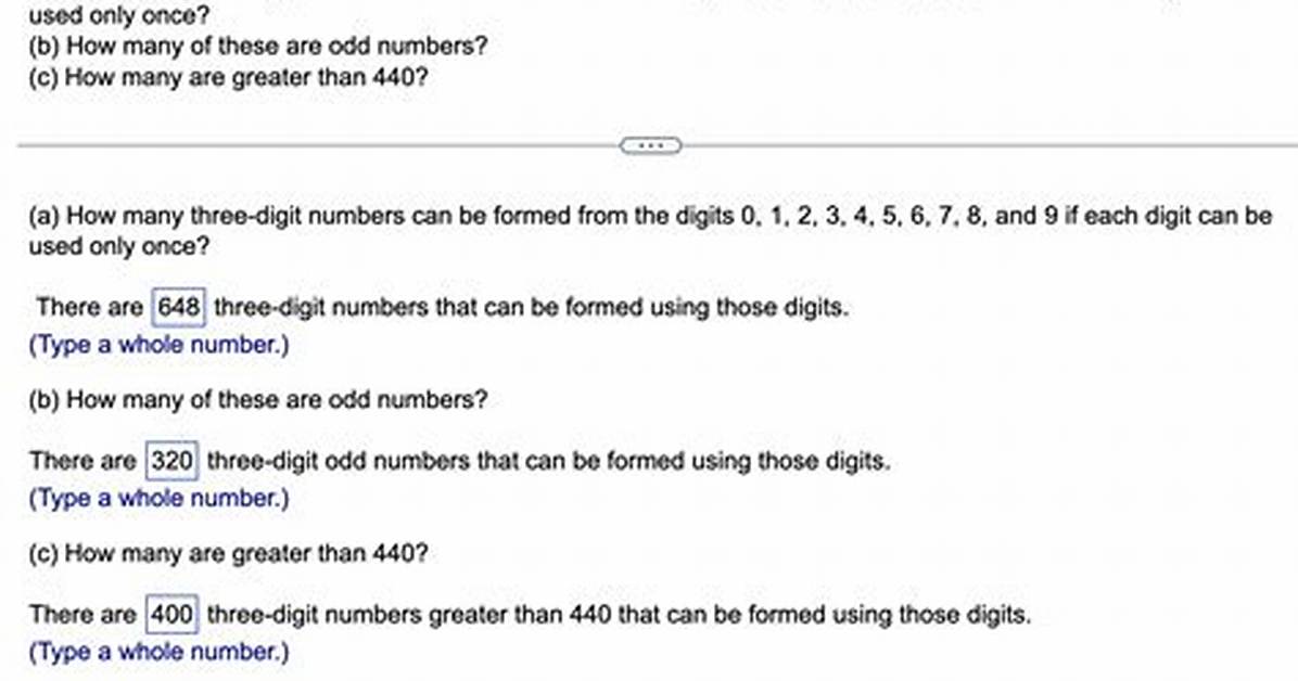 How Many 3 Digit Numbers Can Be Formed by Using the Digits 1 to 9?