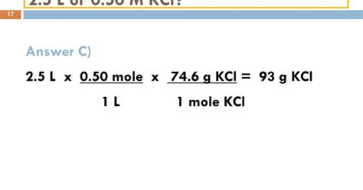 How Many Grams of Kcl Are Needed to Make 50.0 Ml of 2.45 M Kcl?