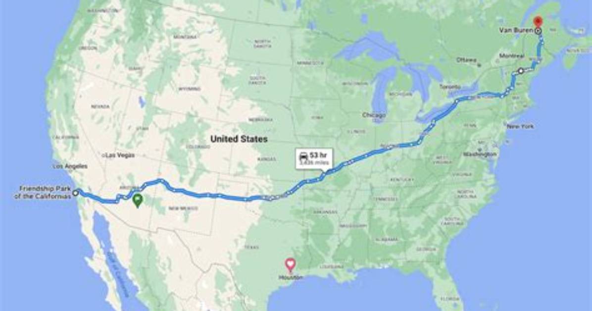 How Many Miles Is the Us from East to West