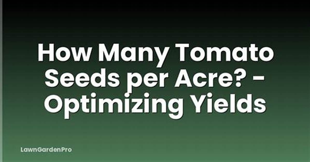 How Many Tomato Plants per Acre: a Comprehensive Guide
