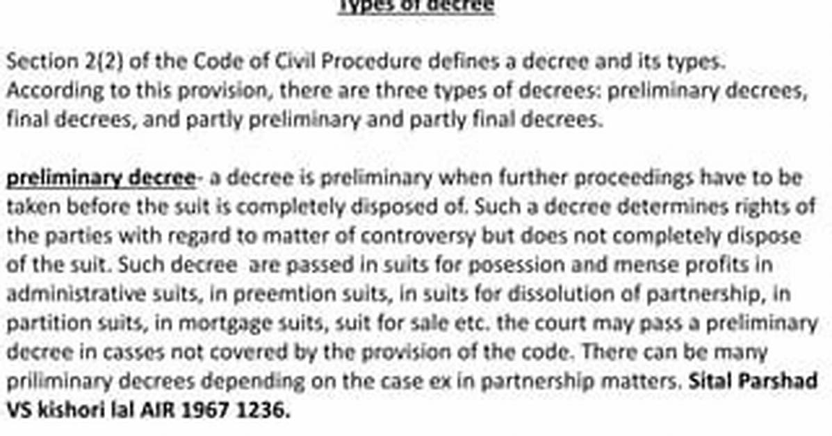 How Many Types of Decrees Are There?