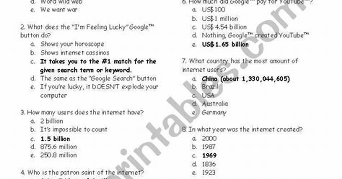 How Much Do You Know the Internet?