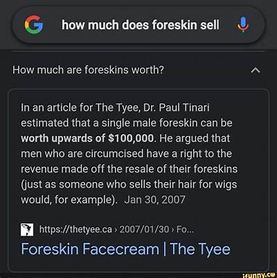 How Much Is a Male Foreskin Worth?