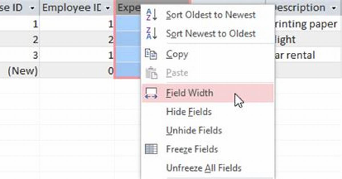How to Adjust the Field Width on an Invisible