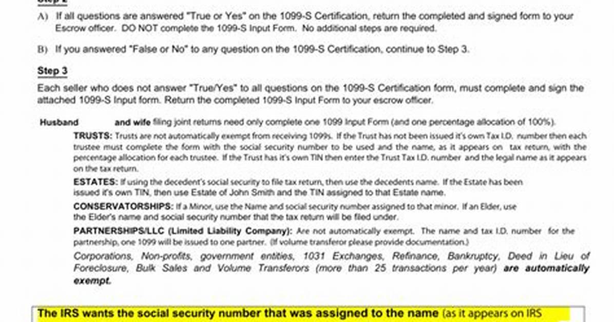 How to Assist Sellers in the Completion of the 1099?