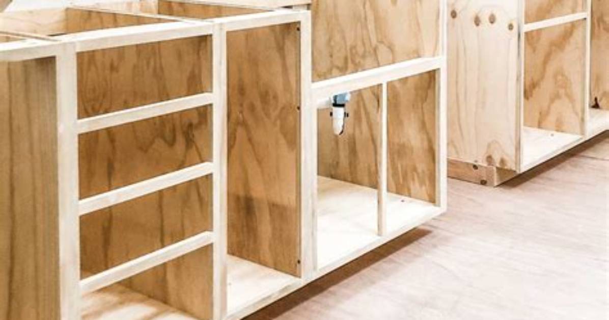 How to Build Stained Plywood Kitchen
