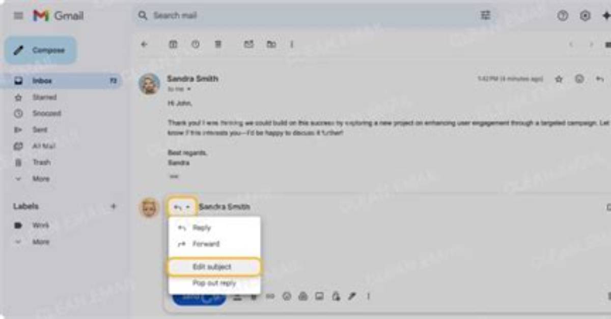 How to Edit Subject Line in Gmail