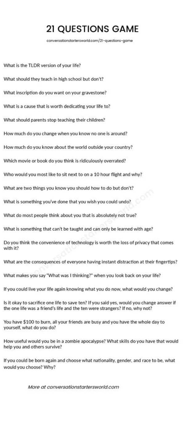 【How-To】How to Play 21 Questions