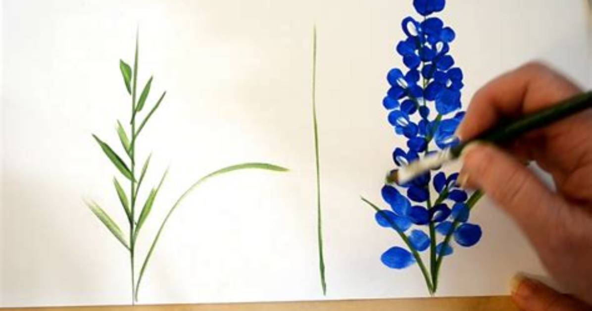 How to Paint Bluebonnets