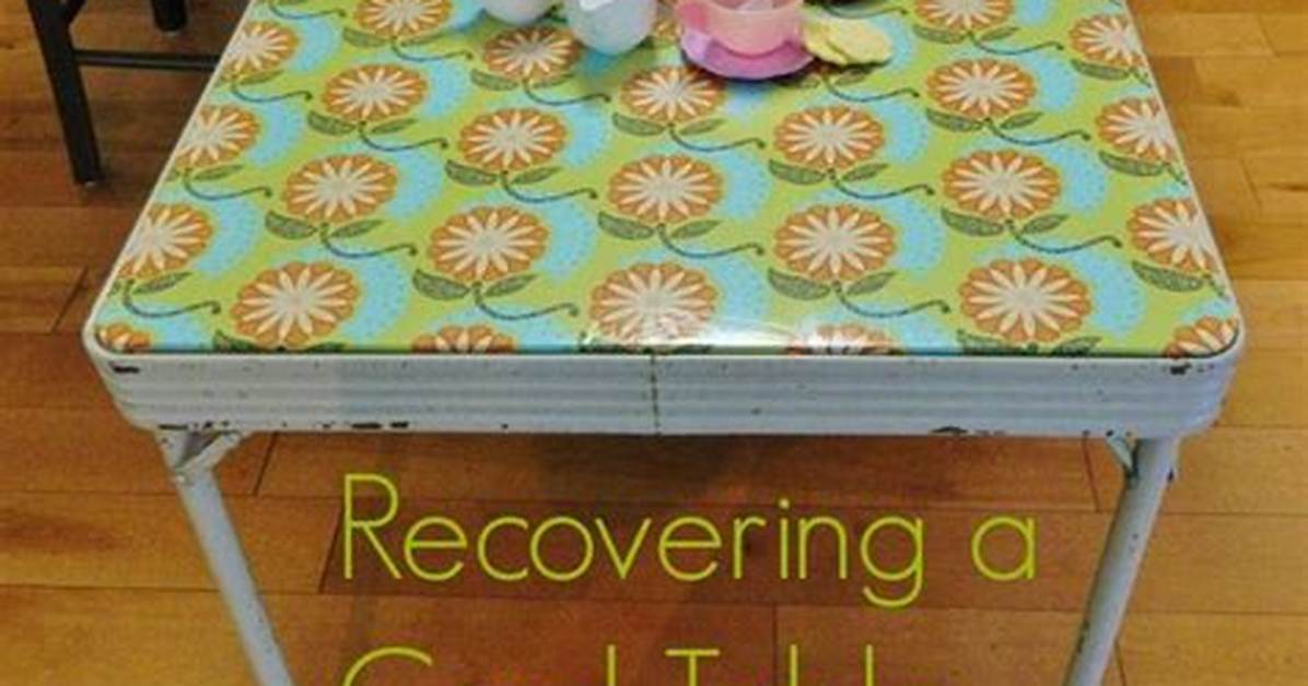 How to Recover a Card Table and Chairs with Vinyl