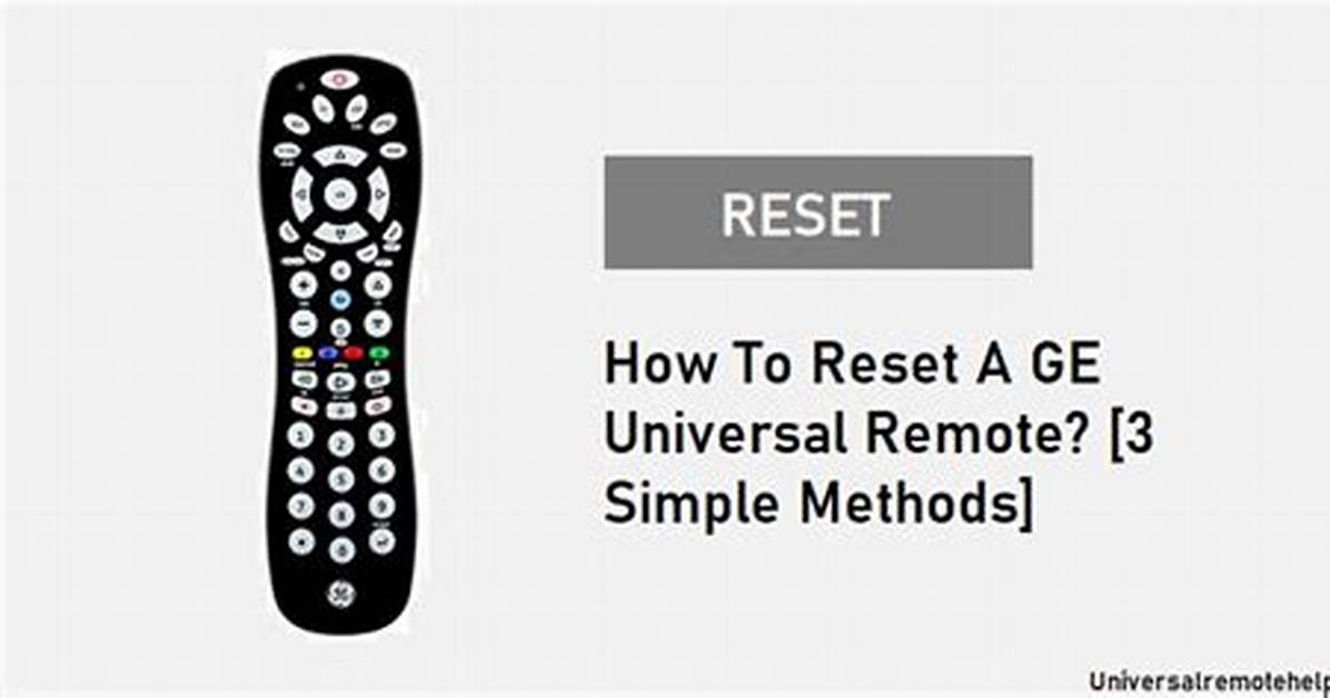 How to Reset a G5Kc Universal