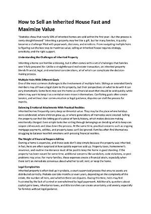 How to Sell a House Inherited with Your Siblings?