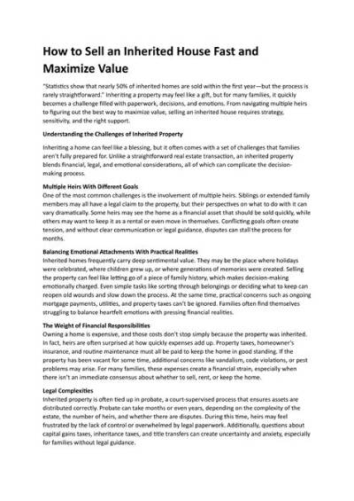 How to Sell a House Inherited with Your Siblings?