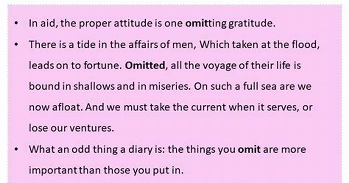 How to Use Omit in a Sentence?