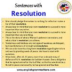 How to Use Resolution in a Sentence?