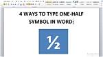 How to Use the Word Half?