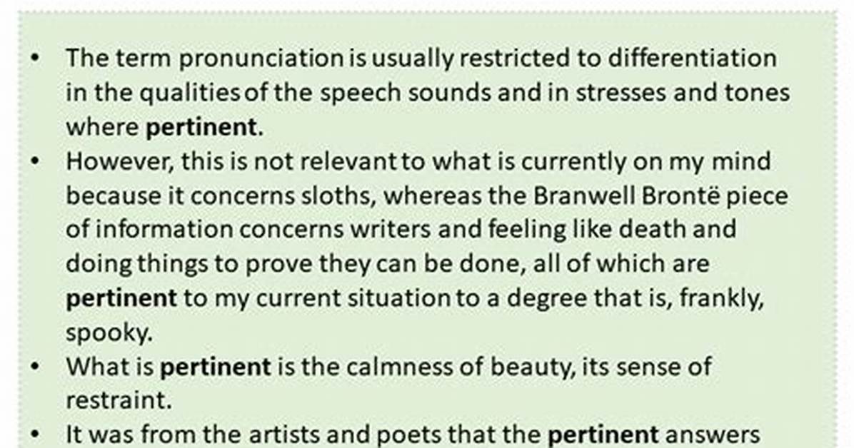 How to Use the Word Pertinent in a Sentence?