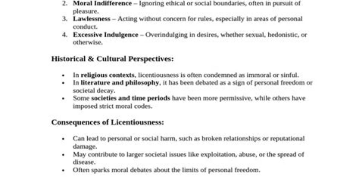 【How-To】What Is Licentious Behavior - Howto. Org