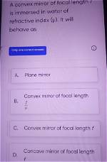 If the Mirror Is Immersed in Water (Of Refractive Index 1.33), What Is Its Focal Length?