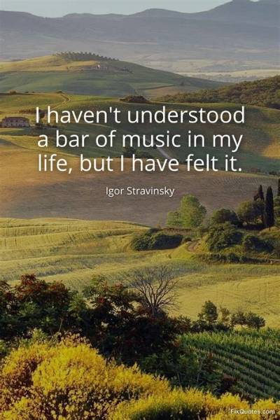 Igor Stravinsky: 'I Haven't Understood a Bar of Music in My Life, but I Have Felt It.'