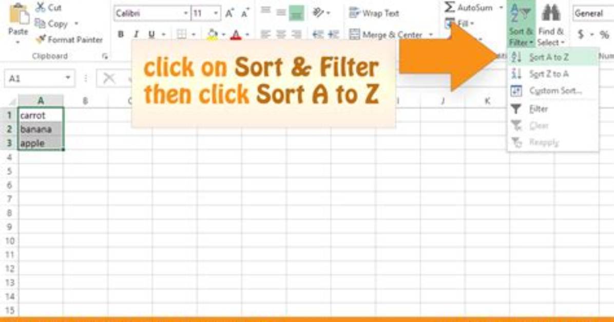 In Excel How Do You Sort Alphabetically?