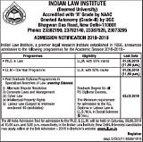 Indian Law Institute Admission 2019 - 2020 Courses|Result|Time Table|Admit Card