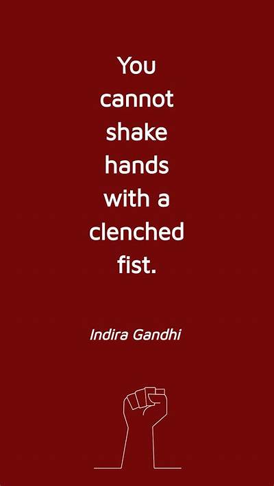 Indira Gandhi: 'You Cannot Shake Hands with a Clenched Fist.'