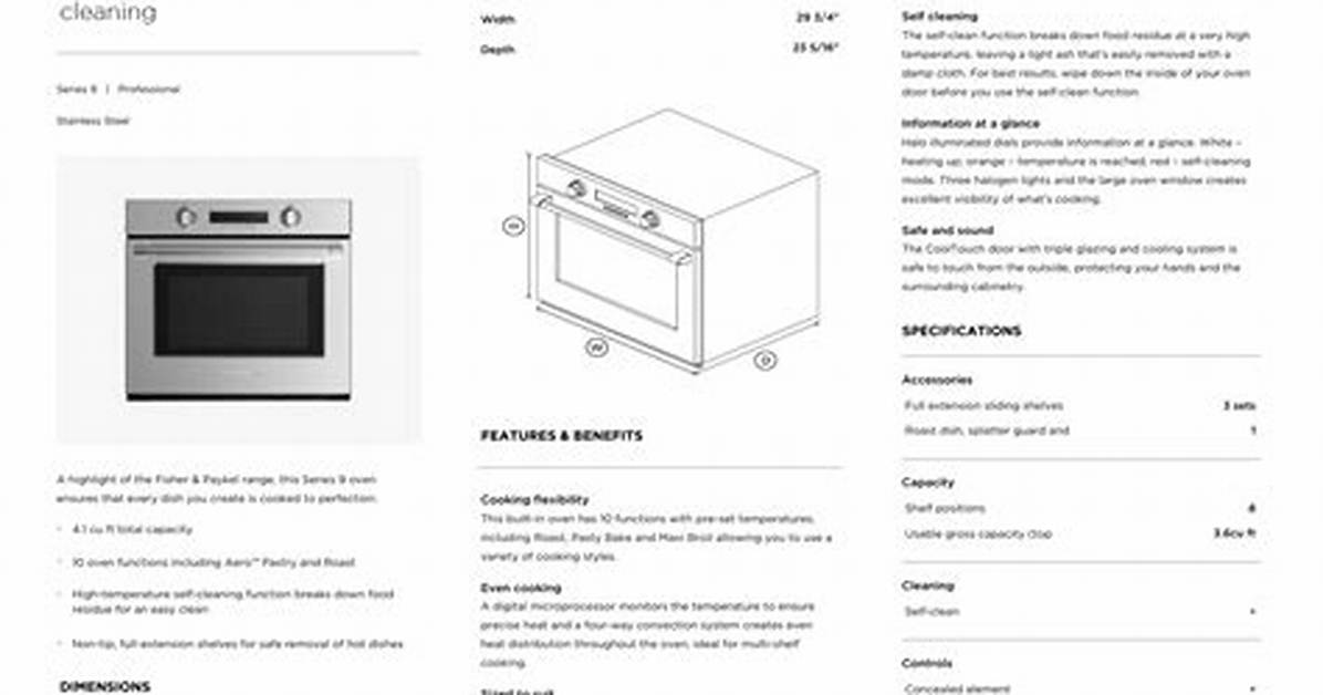 Instructions for Fisher Paykel Oven Use