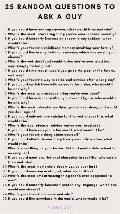 Interesting Questions to Ask Guys: Unlocking Deeper Conversations