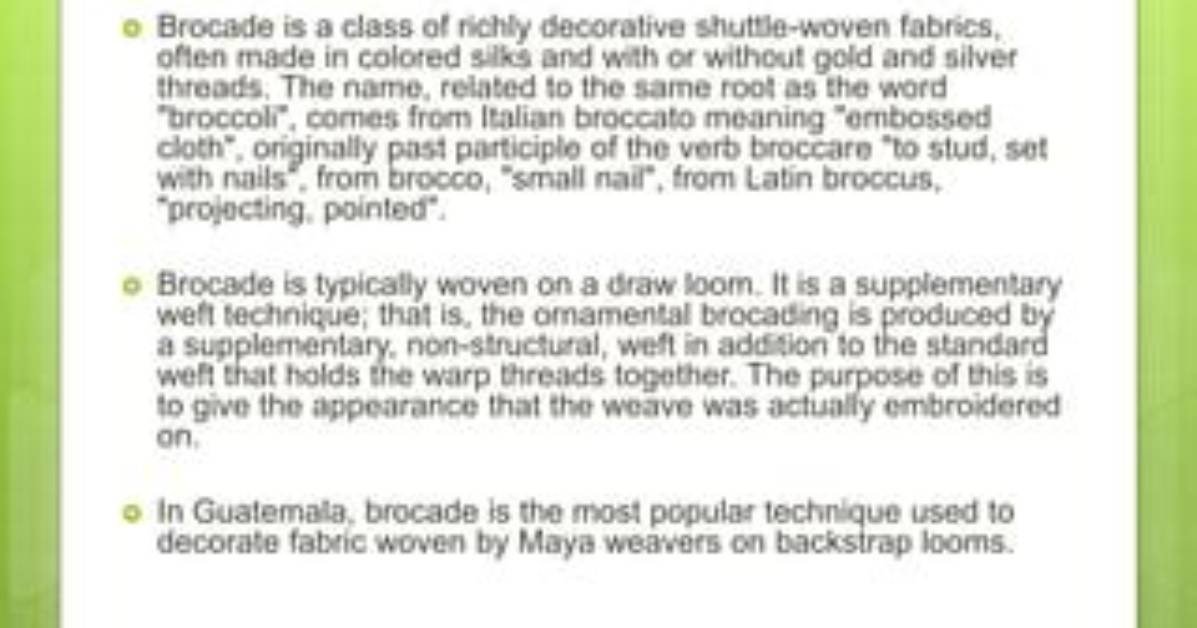Is Brocade a Verb?