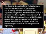Is Philippines a De Jure Government?
