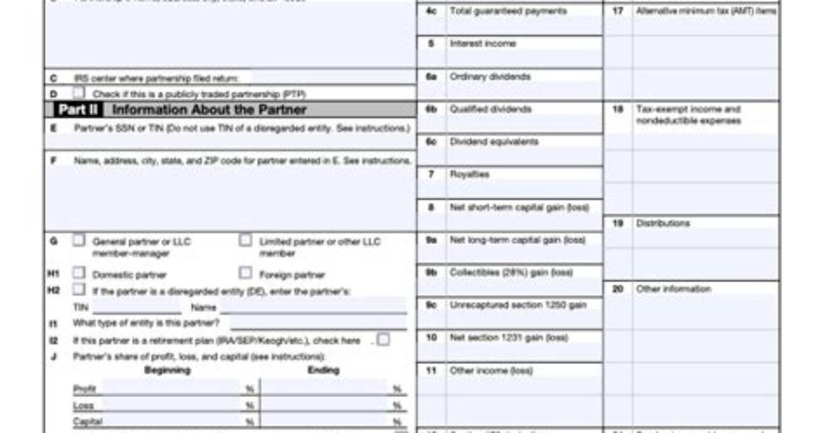Is the Schedule K-1 Included in Form 1065?