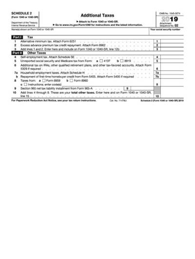 Is There a Schedule 2 for 2019 Taxes?