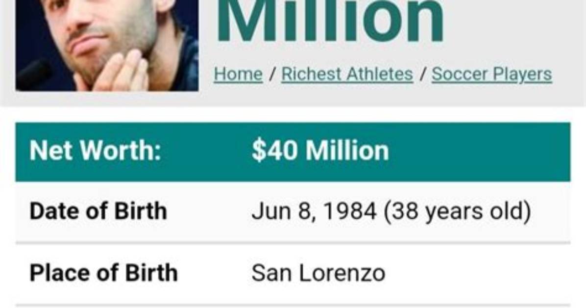 Javier Mascherano Net Worth