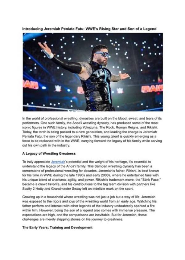 Jeremiah Peniata: a Rising Star in the World of Entertainment