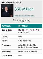 John Wayne Net Worth 2023