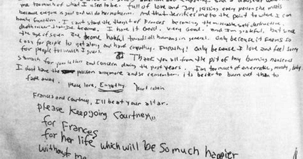 Kurt Cobain Suicide Note: a Deep Dive into the Tragic Legacy