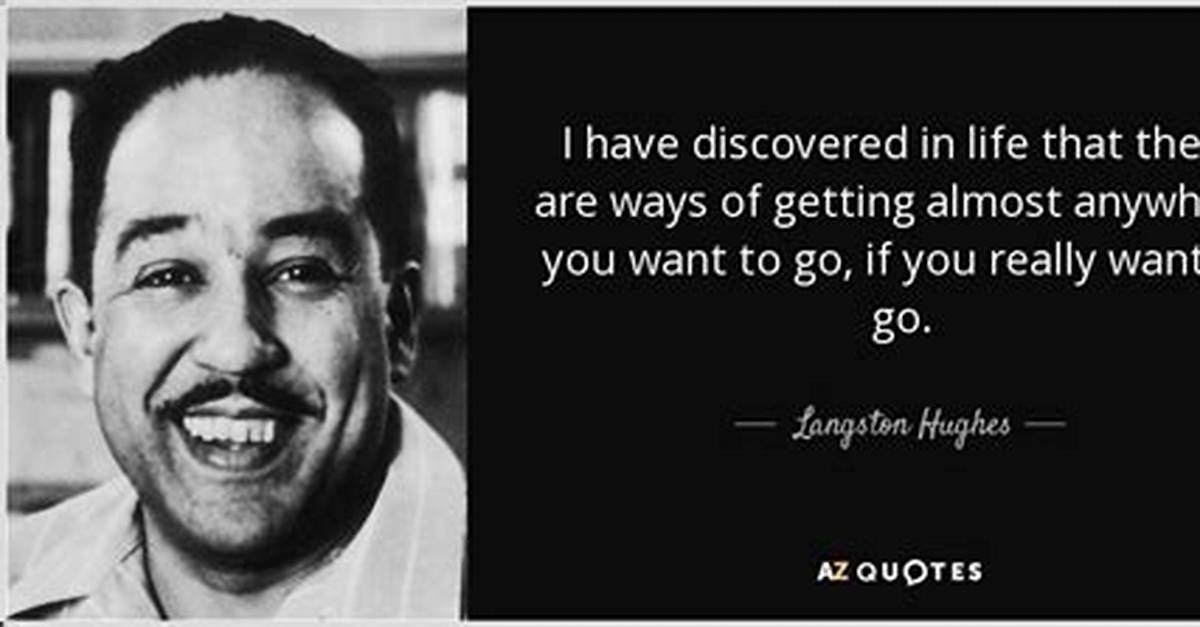 Langston Hughes I Have Discovered in Life That There Are Ways of Getting Almost Anywhere You Want to Go If You Really Want to Go